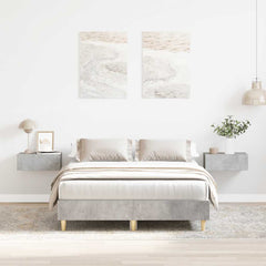 vidaXL Bed Frame No Mattress Engineered Wood Concrete Grey