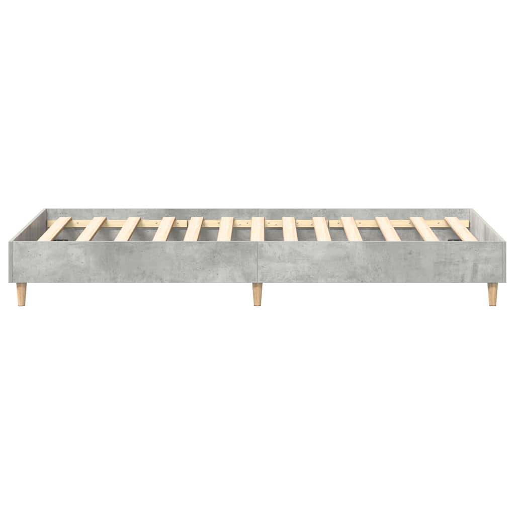 vidaXL Bed Frame No Mattress Concrete Grey 100x200 cm Engineered Wood 6
