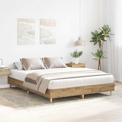 vidaXL Bed Frame | Artisan Oak | Engineered Wood, Solid Eucalyptus Wood | Single 3
