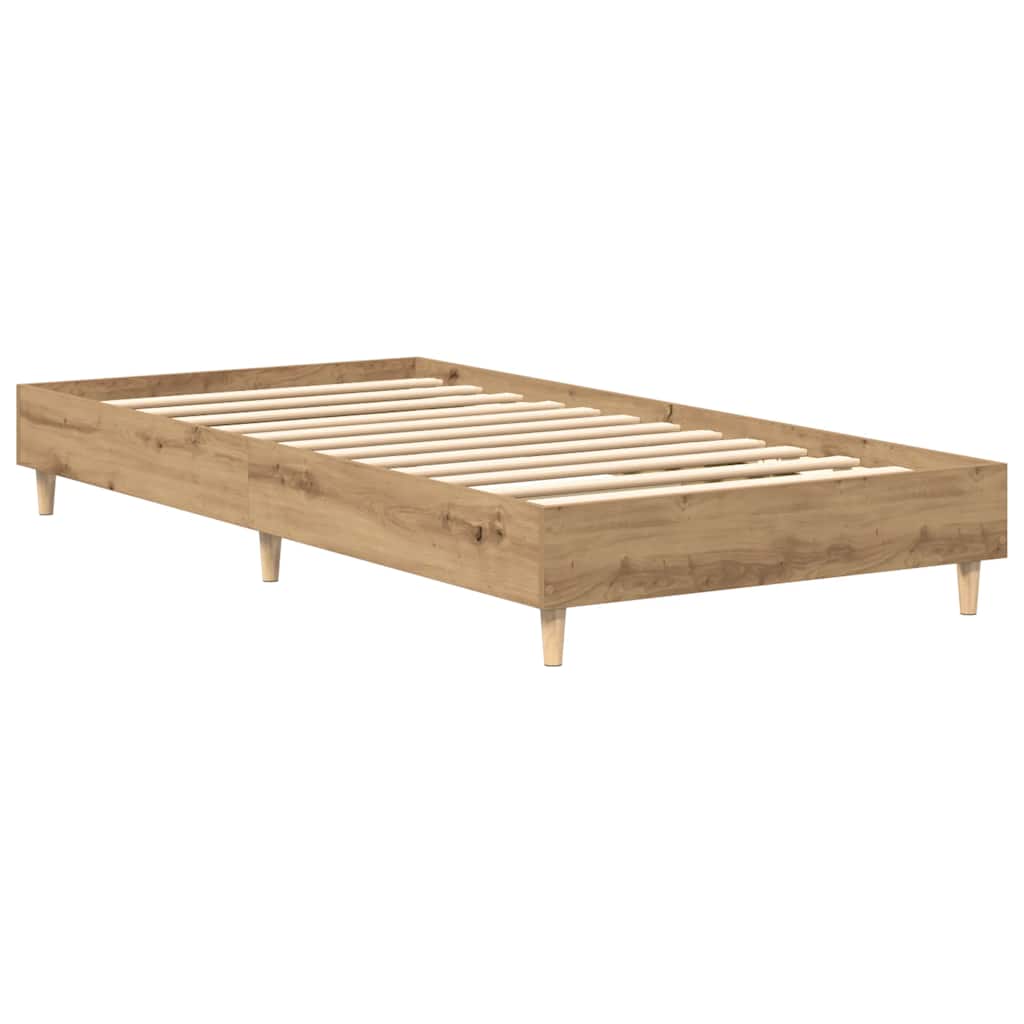 Bed Frame No Mattress Engineered Wood Artisan Oak 100 x 200 cm