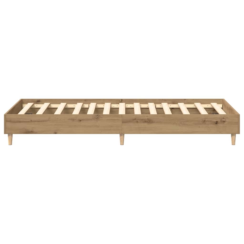 vidaXL Bed Frame | Artisan Oak | Engineered Wood, Solid Eucalyptus Wood | Single 6