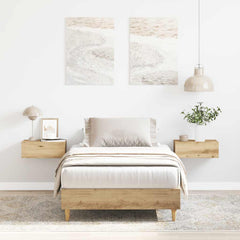 vidaXL Bed Frame | Artisan Oak | Engineered Wood, Solid Eucalyptus Wood | Single 1