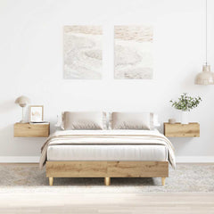 Bed Frame No Mattress Engineered Wood Artisan Oak 140 x 190 cm