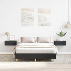 Bed Frame No Mattress Engineered Wood Black