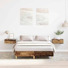 Bed Frame No Mattress Engineered Wood Old