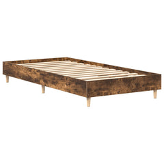 vidaXL Bed Frame No Mattress Smoked Oak 90x190 cm Single Engineered Wood 4