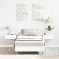 Bed Frame No Mattress Engineered Wood White 75 x 190 cm
