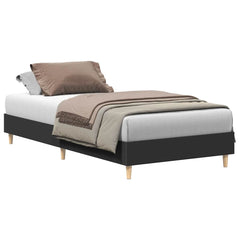 vidaXL Bed Frame No Mattress Black 75x190 cm Small Single Engineered Wood 2