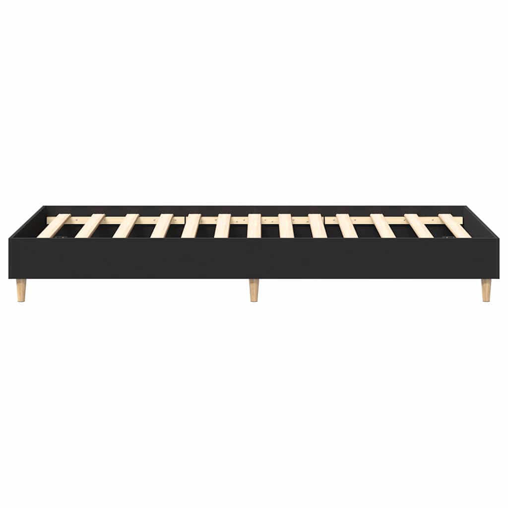 vidaXL Bed Frame No Mattress Black 75x190 cm Small Single Engineered Wood 6