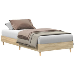 vidaXL Bed Frame No Mattress Sonoma Oak 75x190 cm Small Single Engineered Wood 2