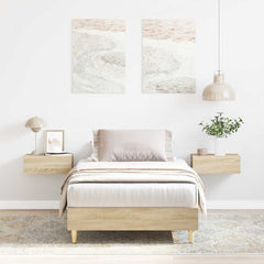 vidaXL Bed Frame No Mattress Sonoma Oak 75x190 cm Small Single Engineered Wood 1