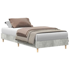 vidaXL Bed Frame No Mattress Concrete Grey 75x190 cm Small Single Engineered Wood 2