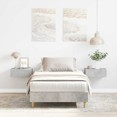 vidaXL Bed Frame No Mattress Concrete Grey 75x190 cm Small Single Engineered Wood 1