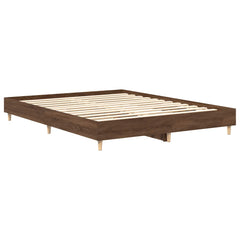 Bed Frame No Mattress Engineered Wood Brown Oak 75 x 190 cm