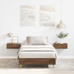vidaXL Bed Frame No Mattress Brown Oak 75x190 cm Small Single Engineered Wood 1