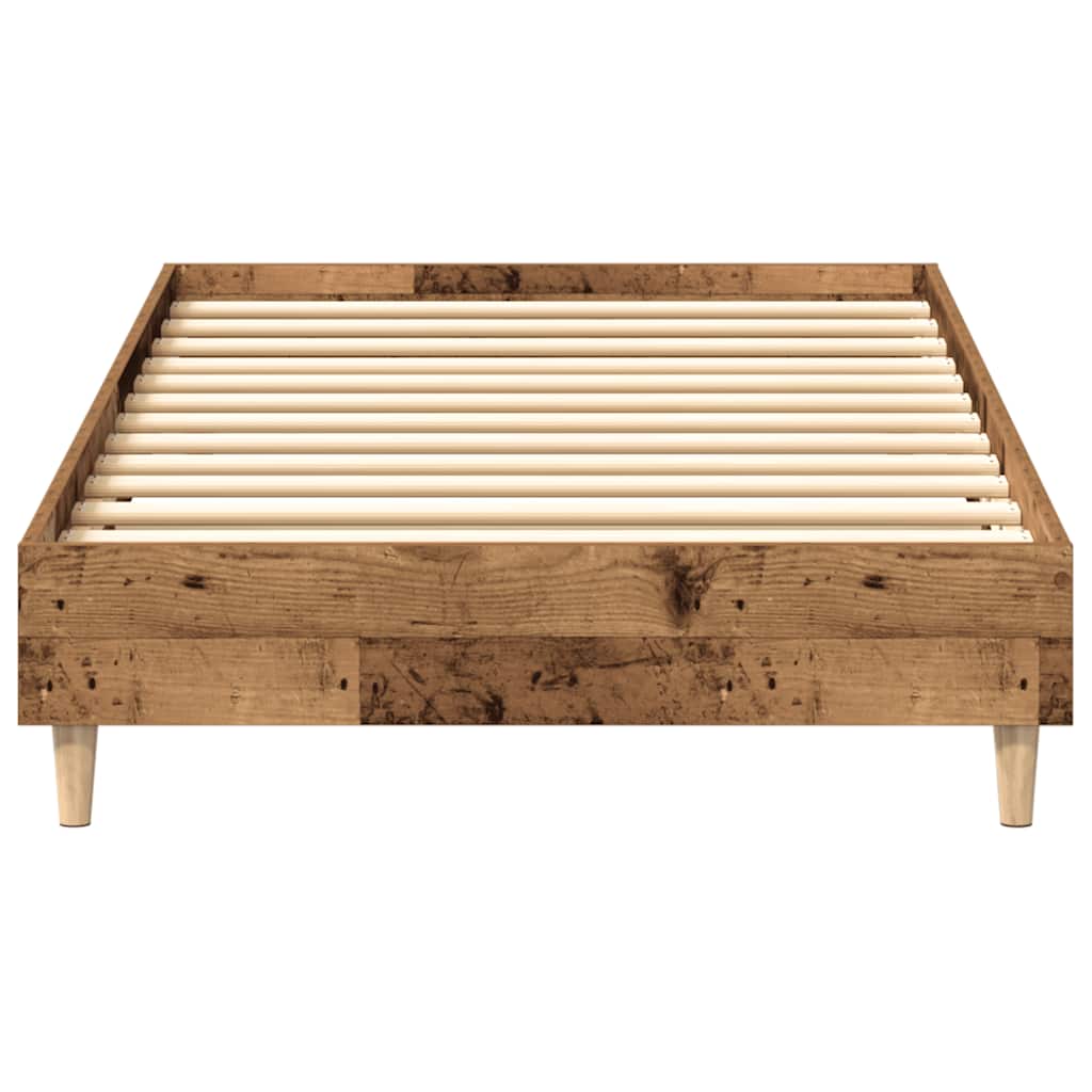 Bed Frame No Mattress Engineered Wood Old Wood 75 x 190 cm