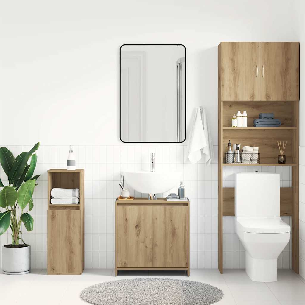 vidaXL Bathroom Sink Cabinet Artisan Oak 60x33x60 cm Engineered Wood 4