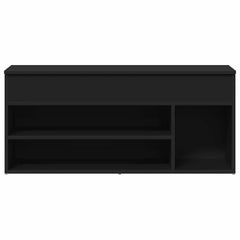 vidaXL Shoe Bench Black 102x30.5x45 cm Engineered Wood 4