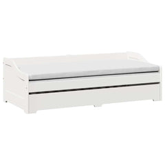 Daybed with Trundle without Mattress "IRUN" 90x200 cm White
