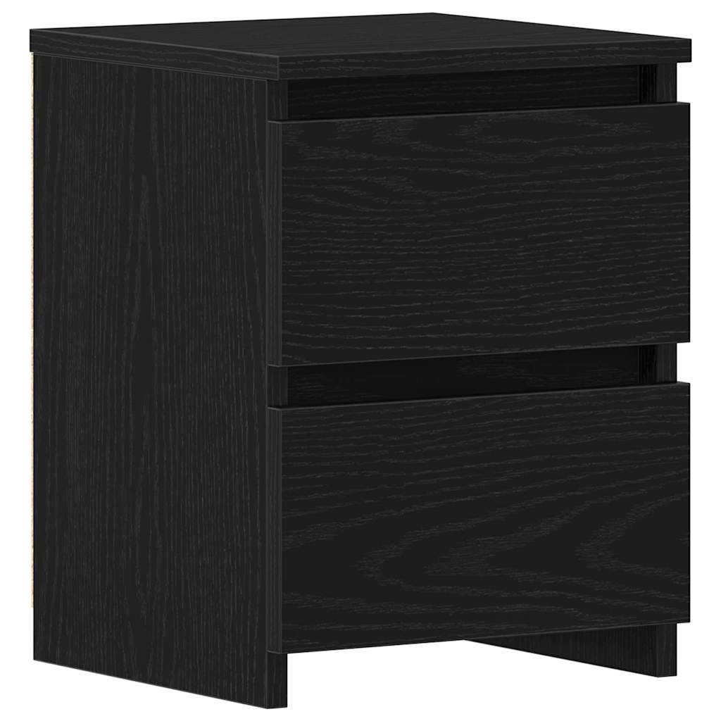 vidaXL Bedside Cabinet Black Oak 30 x 30 x 40 cm Engineered Wood 2