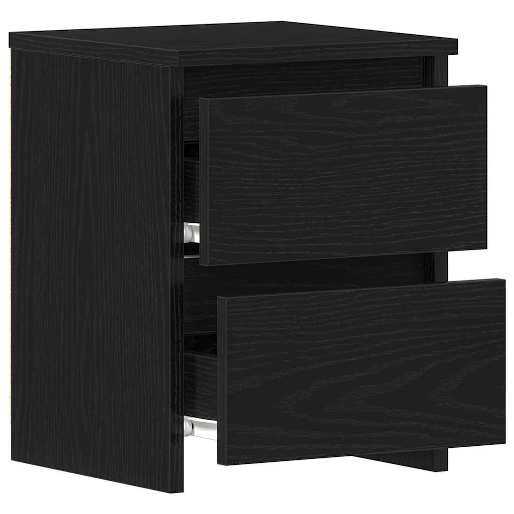 vidaXL Bedside Cabinet Black Oak 30 x 30 x 40 cm Engineered Wood 5