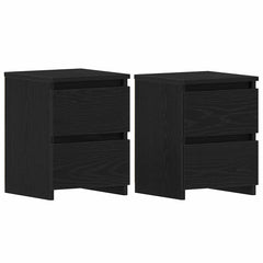 vidaXL Bedside Cabinet 2 pcs Black Oak 30 x 30 x 40 cm Engineered Wood 2