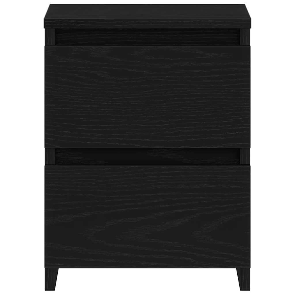vidaXL Bedside Cabinet 2 pcs Black Oak 30 x 30 x 40 cm Engineered Wood 6