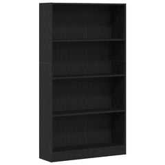 vidaXL 4-Tier Bookcase Black Oak 80x24x143 cm Engineered Wood 2