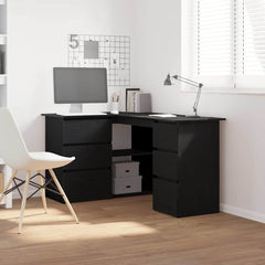 Corner Desk 145x100x76 cm Engineered Wood Black oak