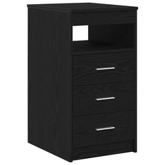 Drawer Cabinet Black Oak Engineered Wood, image 2