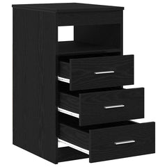 Drawer Cabinet Black Oak Engineered Wood, image 5