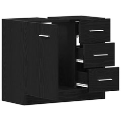 vidaXL Sink Cabinet Black Oak 63x30x54 cm Engineered Wood 5