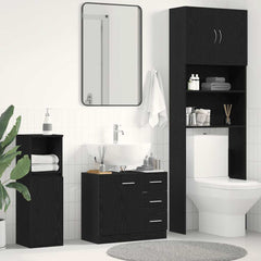 vidaXL Sink Cabinet Black Oak 63x30x54 cm Engineered Wood 1