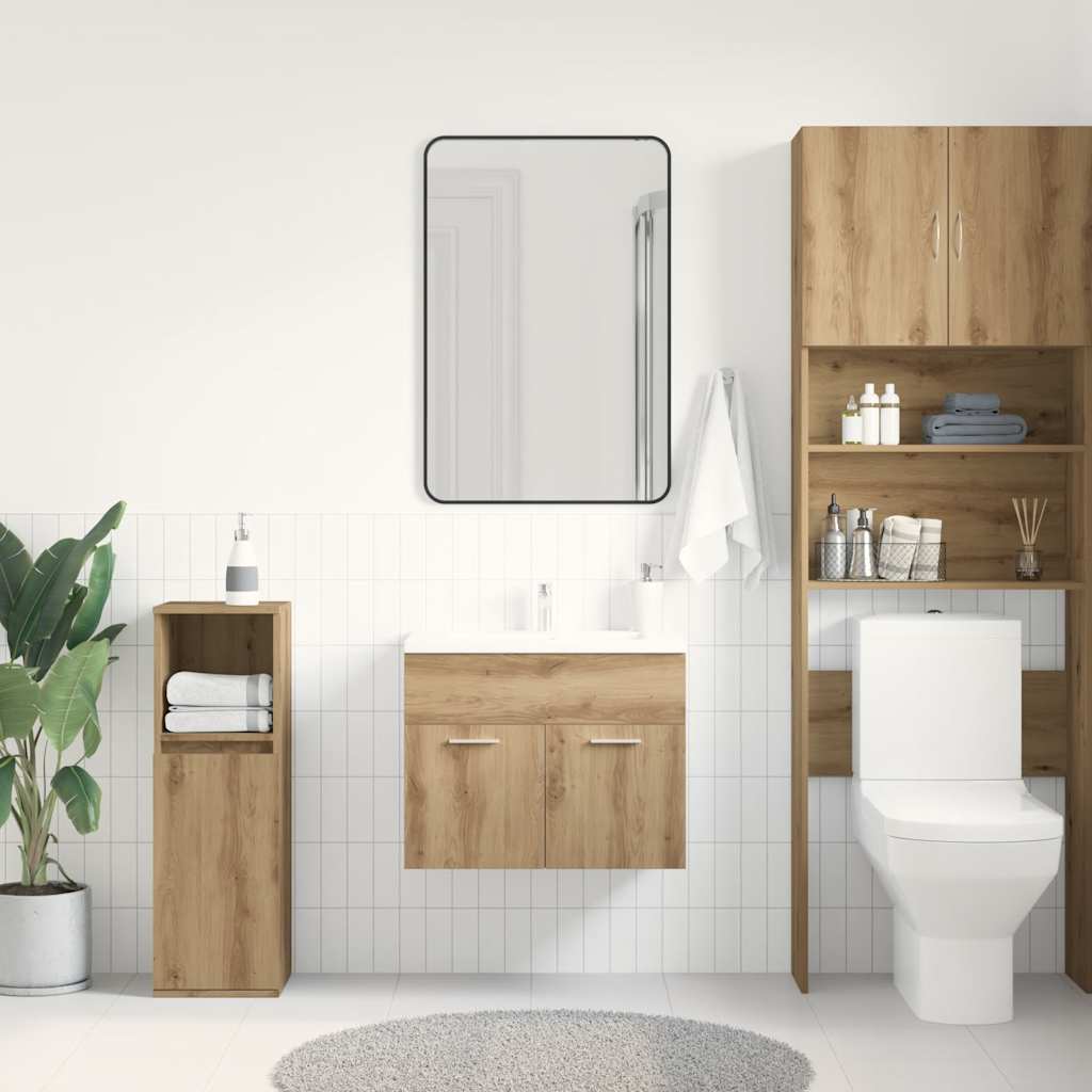vidaXL Bathroom Sink Cabinet Artisan Oak 60x38.5x46 cm Engineered Wood 3