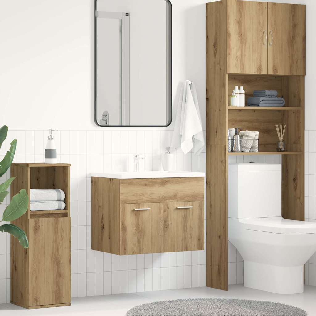 vidaXL Bathroom Sink Cabinet Artisan Oak 60x38.5x46 cm Engineered Wood 1