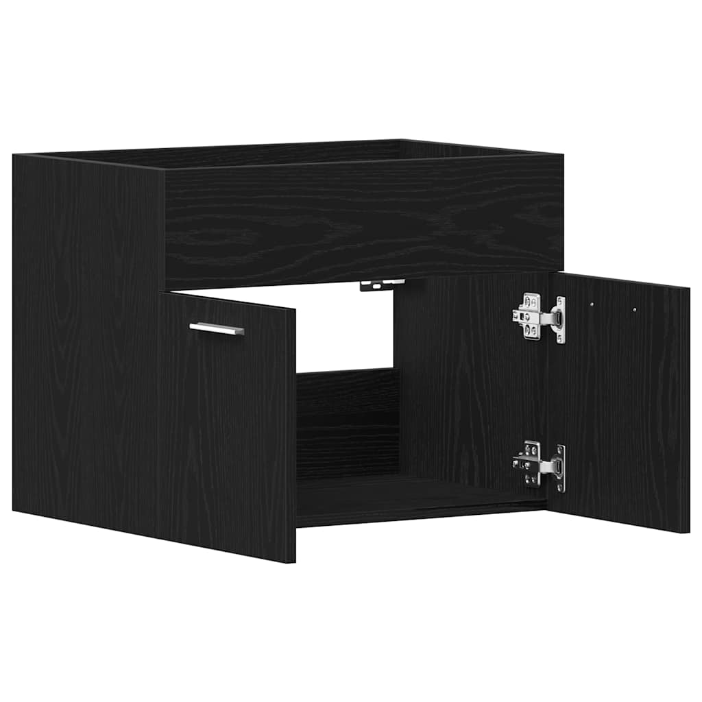 vidaXL Bathroom Sink Cabinet Black Oak 60x38.5x46 cm Engineered Wood 5