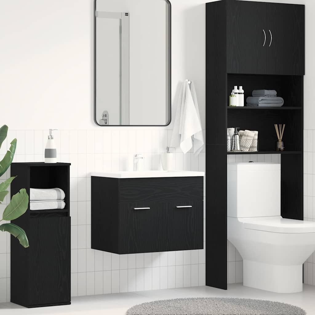 vidaXL Bathroom Sink Cabinet Black Oak 60x38.5x46 cm Engineered Wood 1