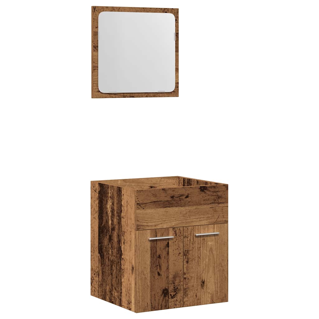 vidaXL 2 Piece Bathroom Furniture Set Old Wood Engineered Wood 2