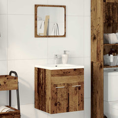 vidaXL 2 Piece Bathroom Furniture Set Old Wood Engineered Wood 3