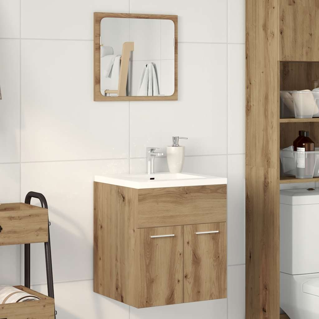 vidaXL 2 Piece Bathroom Furniture Set Artisan Oak Engineered Wood 3