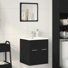 vidaXL 2 Piece Bathroom Furniture Set Black Oak Engineered Wood 3