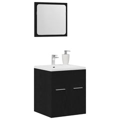 vidaXL 2 Piece Bathroom Furniture Set Black Oak Engineered Wood 4