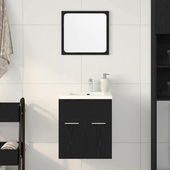 vidaXL 2 Piece Bathroom Furniture Set Black Oak Engineered Wood 1