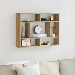 vidaXL Wall Shelf Artisan Oak 75x16x55 cm Engineered Wood 3