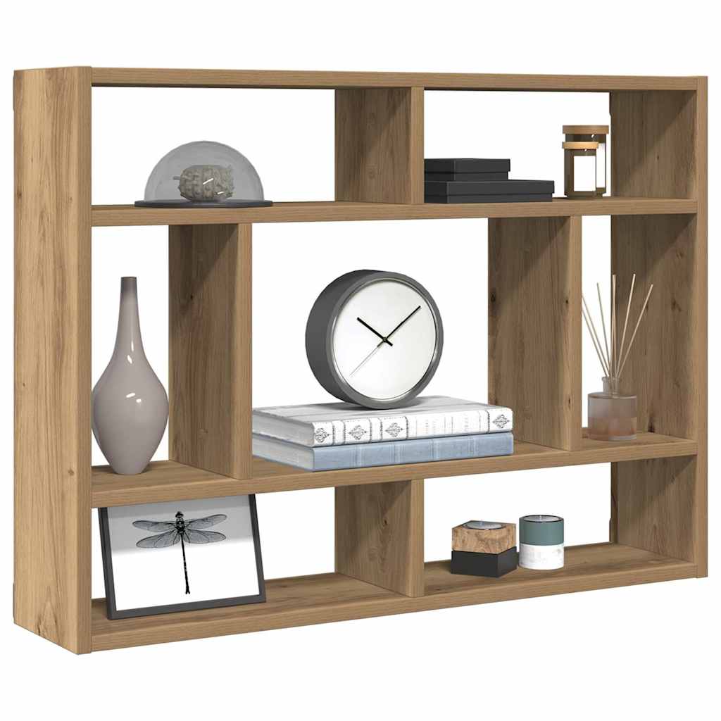 vidaXL Wall Shelf Artisan Oak 75x16x55 cm Engineered Wood 4