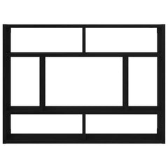 vidaXL Wall Shelf Black Oak 75x16x55 cm Engineered Wood 4