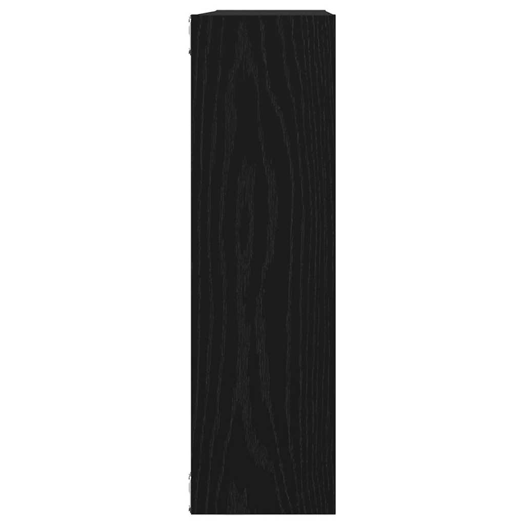 vidaXL Wall Shelf Black Oak 75x16x55 cm Engineered Wood 6