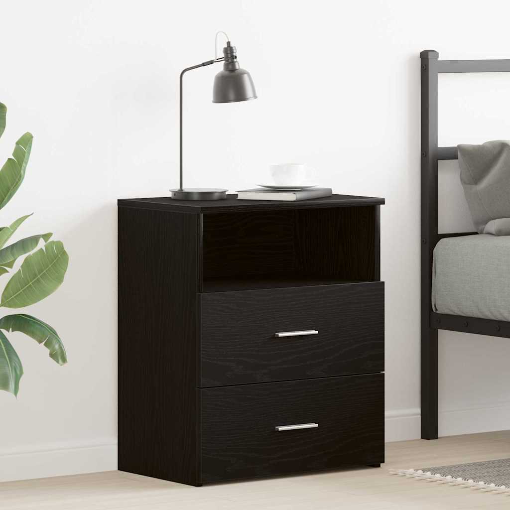 vidaXL Nightstand Black Oak 50 x 32 x 60cm Engineered Wood 1