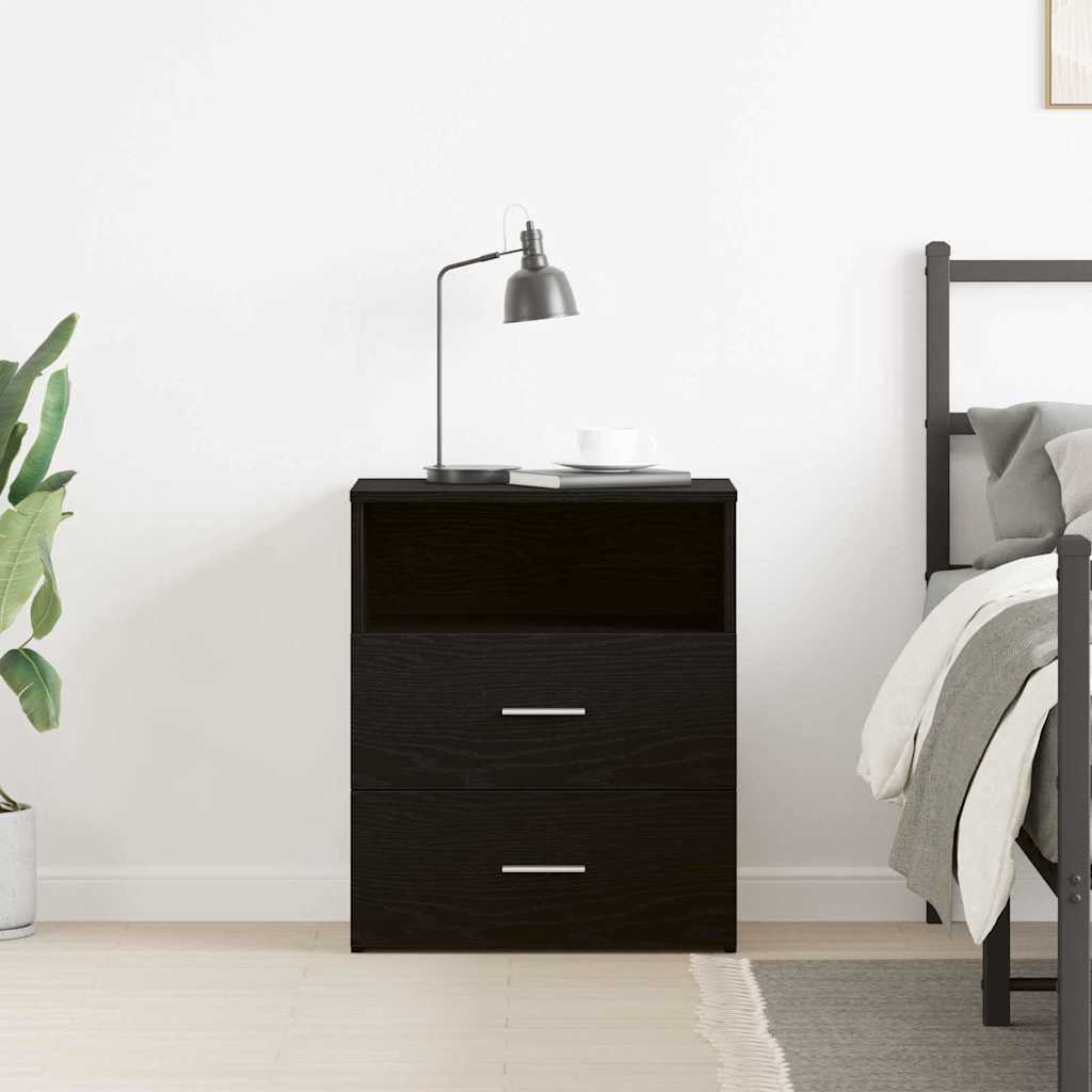 vidaXL Nightstand Black Oak 50 x 32 x 60cm Engineered Wood 4