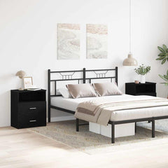 vidaXL Nightstand 2 pcs Black Oak 50 x 32 x 60cm Engineered Wood 4